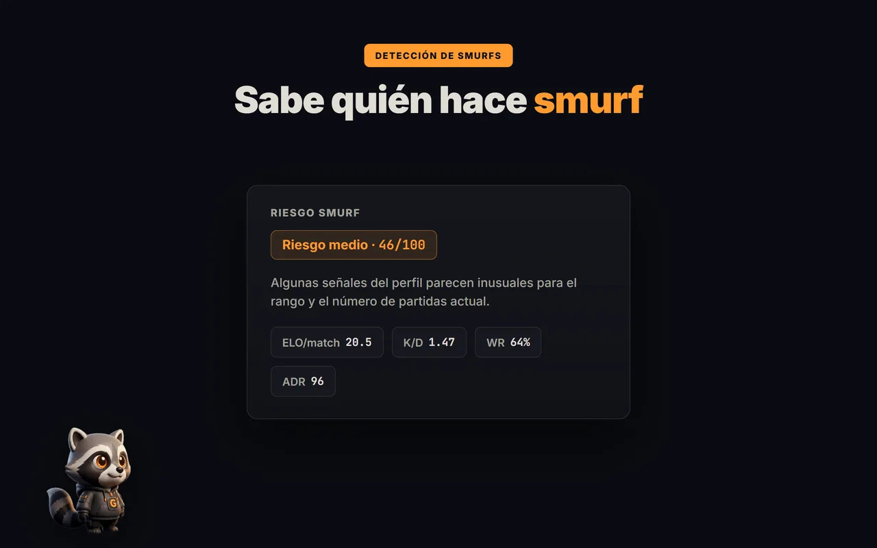 Puntuación de smurf y booster de un rival de FACEIT en GRIND